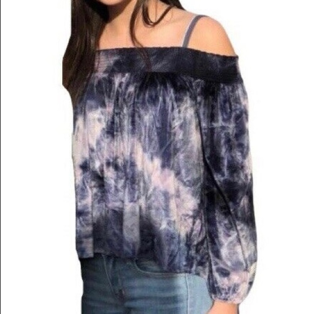 NWT American Eagle Outfitters Long Sleeve Off The Shoulders Blouse Sz S